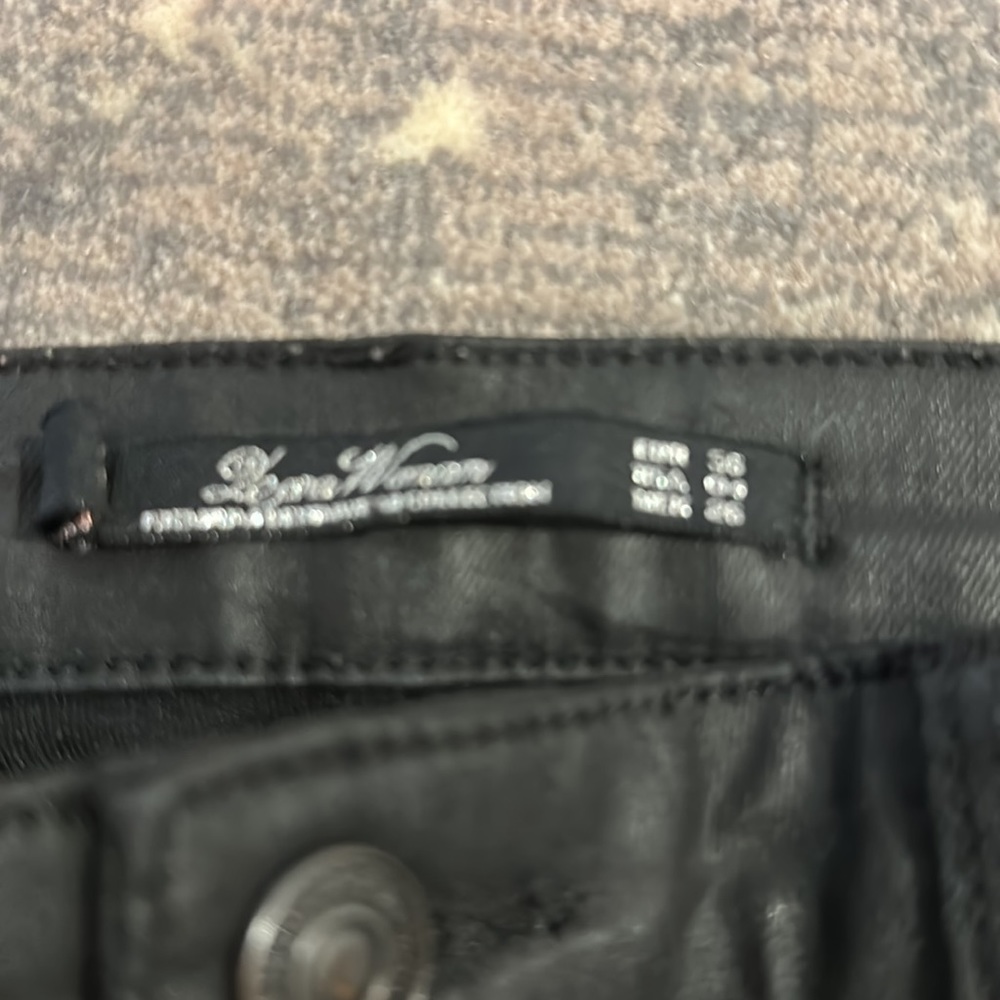 ZARA COATED 4 ZIPPER SLIM BLACK JEAN. LOOKS LIKE LEATHER SIZE 4 - Picture 4 of 12